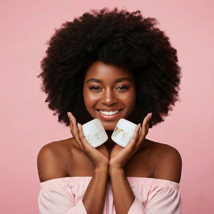 Beautiful woman with afro hair